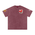 Snow Washed Oversized Cotton Rose T-Shirt